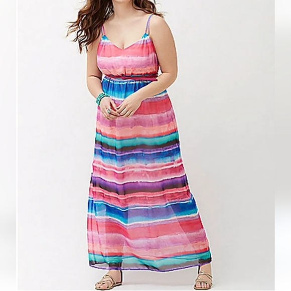 Plus Size 14/16 Lane Bryant Maxi Dress colorful!  Women's - Picture 1 of 5
